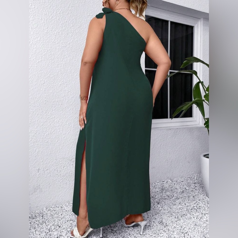 SHEIN One Shoulder Split Thigh Shift Dress - Picture 2 of 7